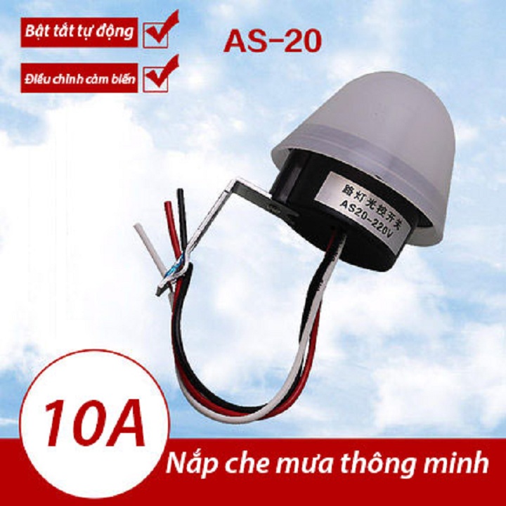 Công tắc cảm ứng ánh sáng nắp che mưa AS-20