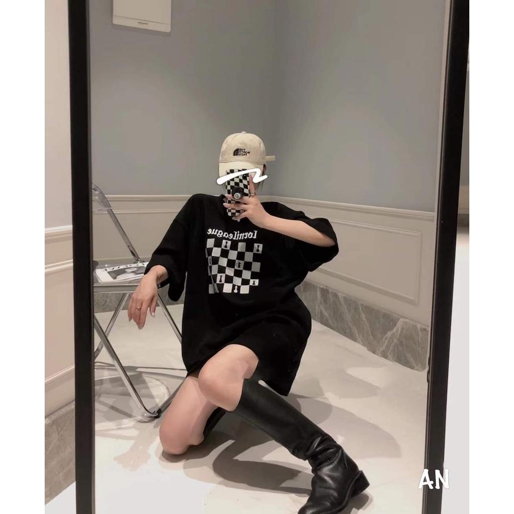 Áo Thun Bàn Cờ Trước - Áo thun tay lỡ form rộng Unisex 38-65kg Nam Nữ