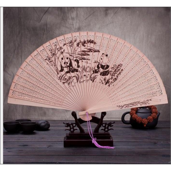 Mẫu - Quạt cổ trang nan gỗ quạt xếp cầm tay phong cách Trung Quốc