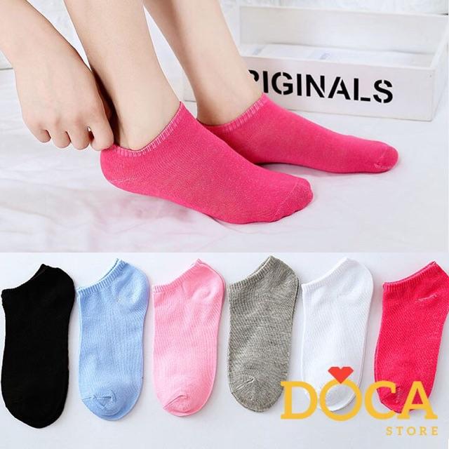 Tất ngắn cổ nữ màu trơn