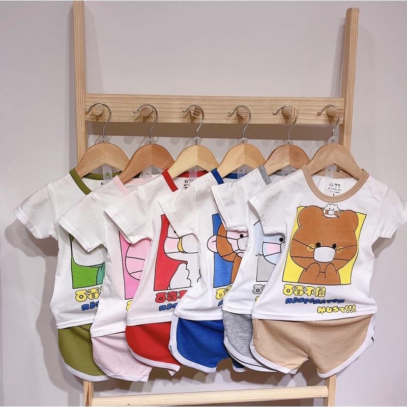Set bộ đùi cotton cho bé, bộ cộc tay in hình dễ thương bé trai bé gái