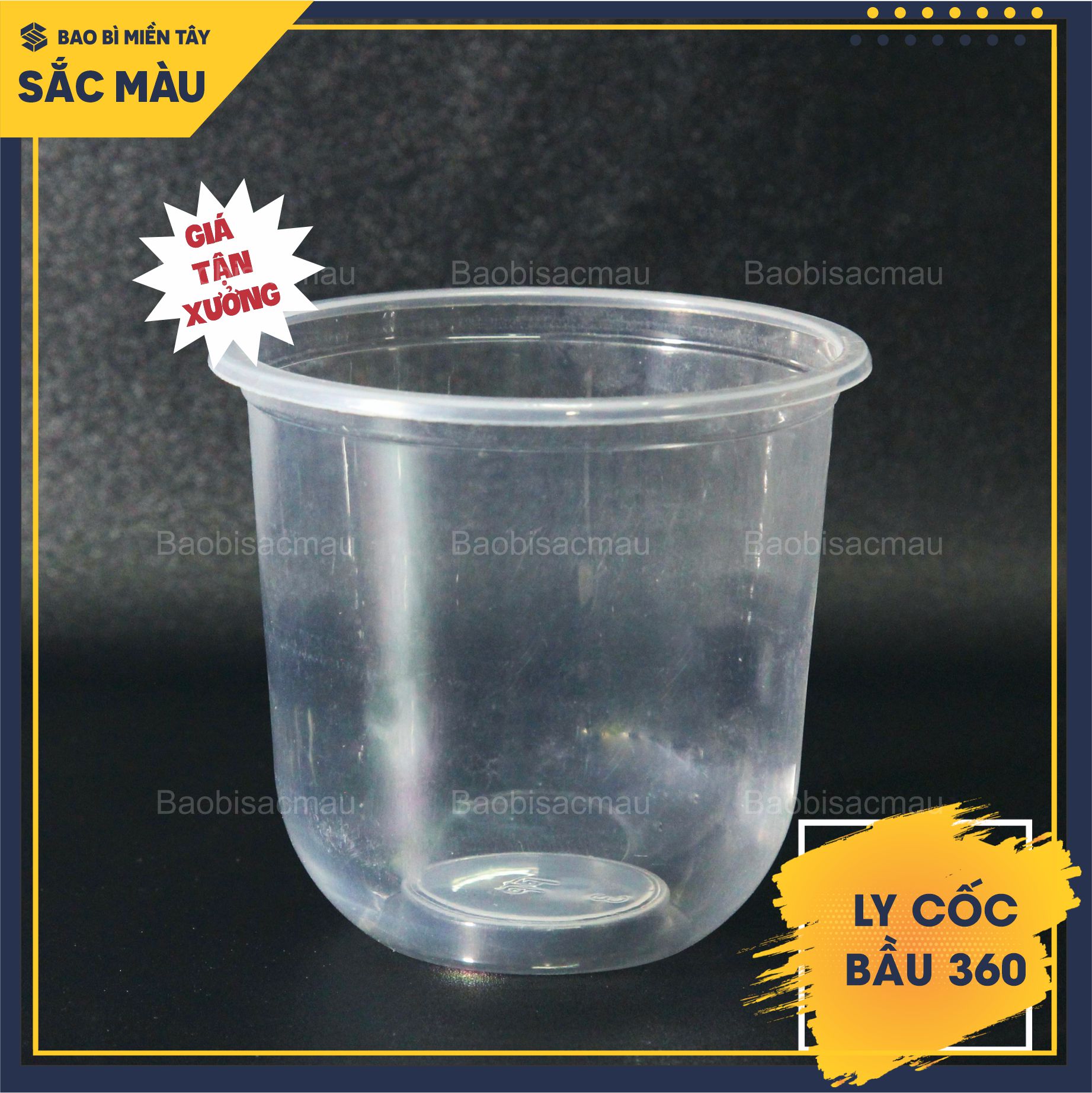 Sỉ 50 cốc nhựa/ ly nhựa đáy bầu 360 kèm nắp