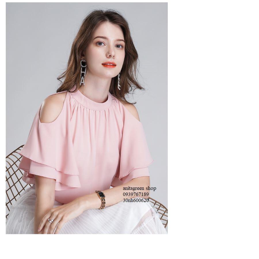 Nh60-0620-ÁO KIỂU KHOÉT VAI BÈO