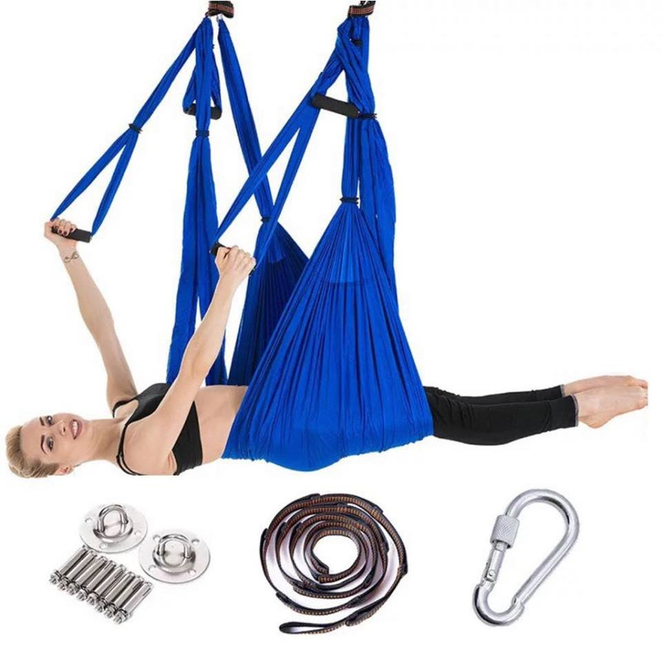 Võng tập yoga bay không trọng lực 6 tay cầm vải dù