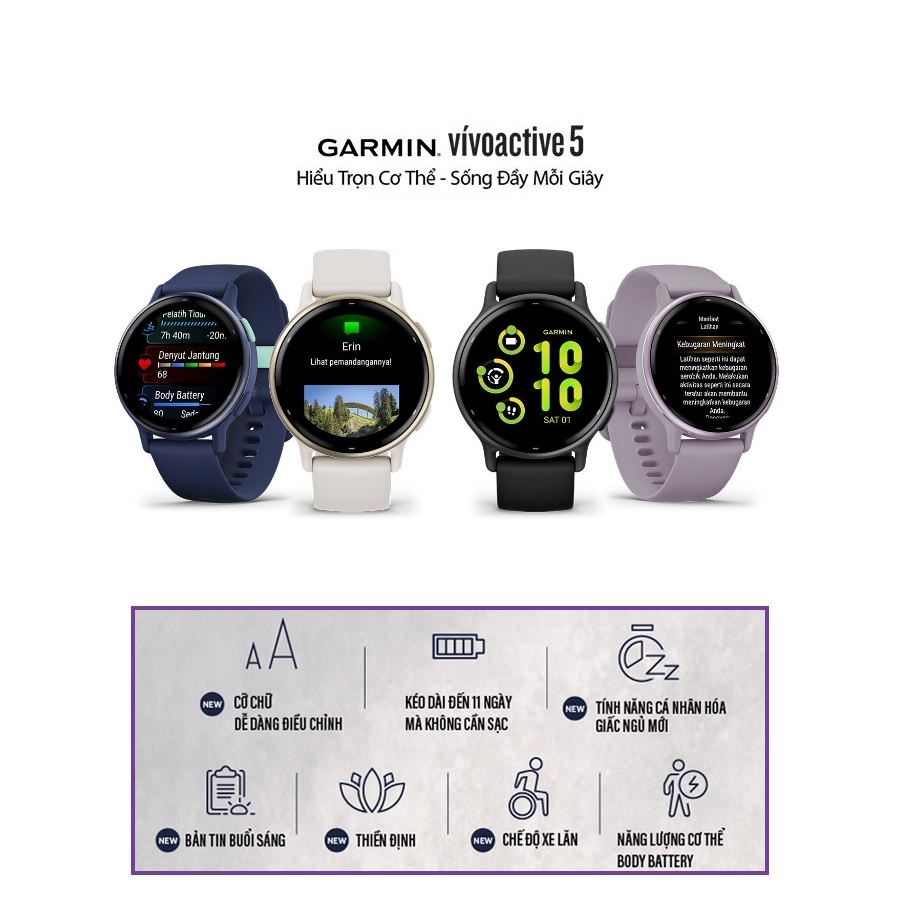 Đồng hồ thông minh Garmin Vivoactive 5 - Hàng chính hãng