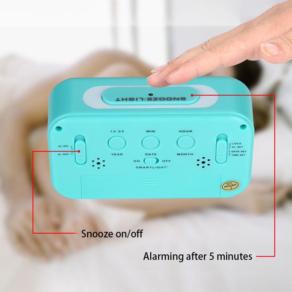 Đồng hồ báo thức kỹ thuật số đa chức năng với đèn ngủ Đèn LED để bàn