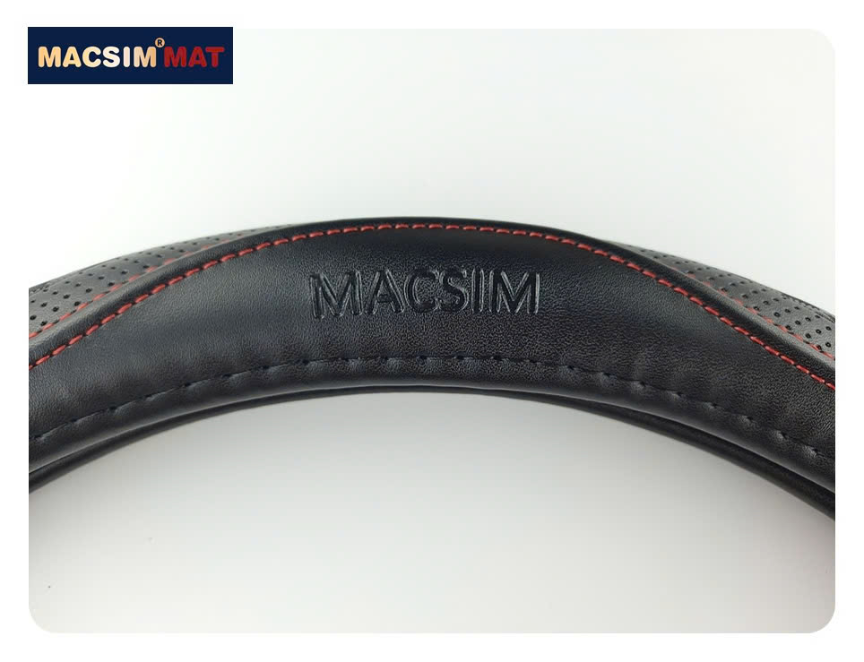 Bọc vô lăng cao cấp Macsim mã L38T mới size 39cm chất liệu da thật - Khâu tay 100% phù hợp các loại xe