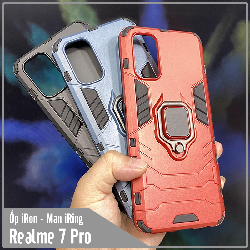 Ốp lưng cho Oppo Realme 7 Pro iRON - MAN IRING Nhựa PC cứng viền dẻo chống sốc