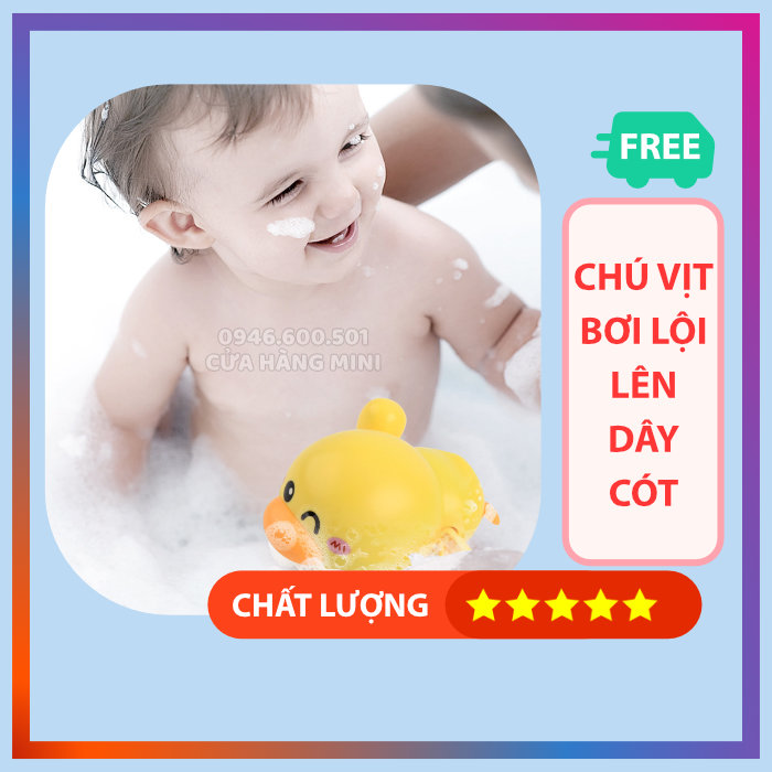 Đồ Chơi Nhà Tắm Chú Vịt Bơi Lội Lên Dây Cót