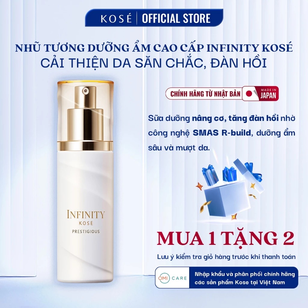 Nhũ Tương Dưỡng Ẩm Cao Cấp Cải Thiện Độ Săn Chắc &amp; Đàn Hồi Cho Da, Công Nghệ SMAS R-Build Infinity Kosé Nhật Bản 120ml