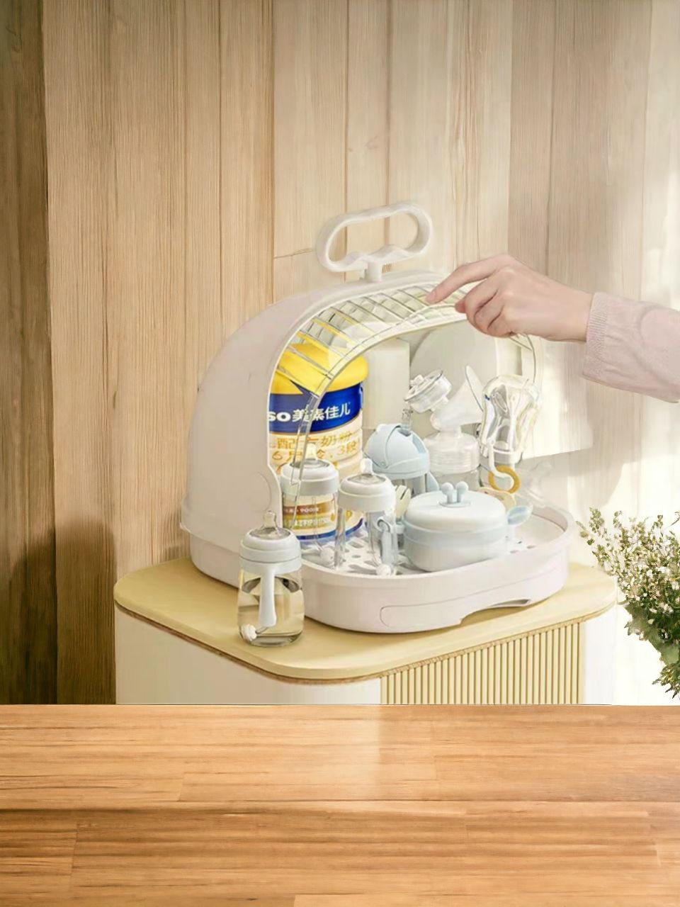 kệ khay úp ly úp sữa có nắp đậy và khay hứng nước hàng mới nhất cao cấp