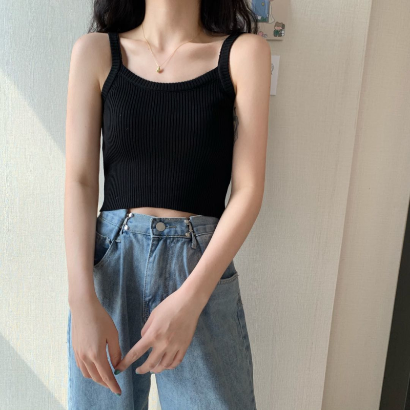 Áo hai dây croptop len Ulzzang Quảng Châu ALB7