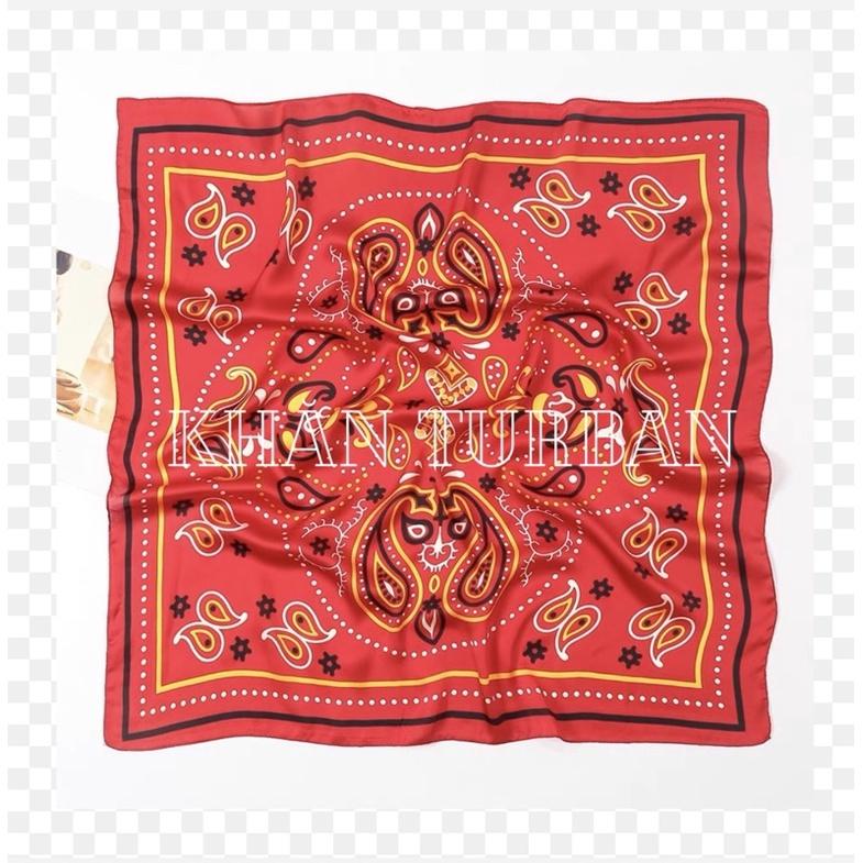 Khăn turban lụa vuông choàng cổ thanh lịch đa năng quấn áo size 70x70cm