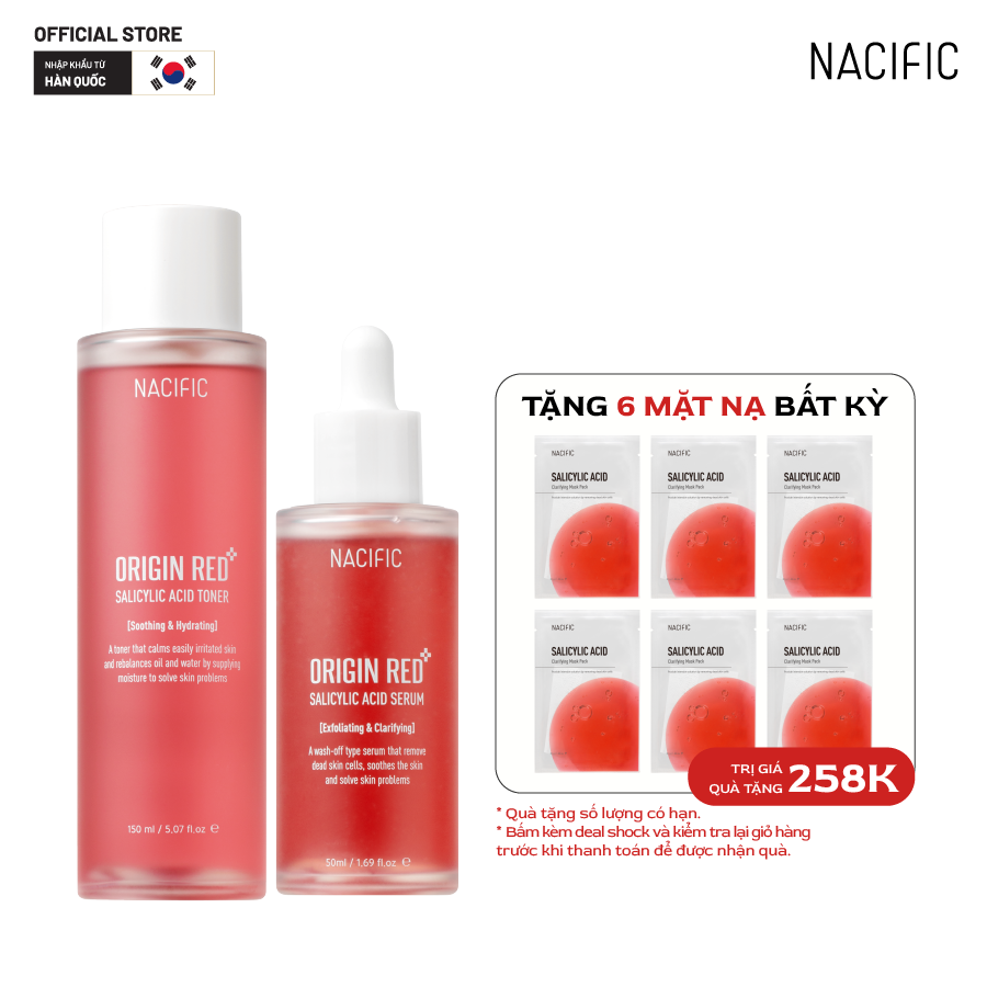 Combo Nacific Tinh chất Origin Red Salicylic Acid Serum 50ml +Nacific Origin Red Salicylic Acid Toner 150ml