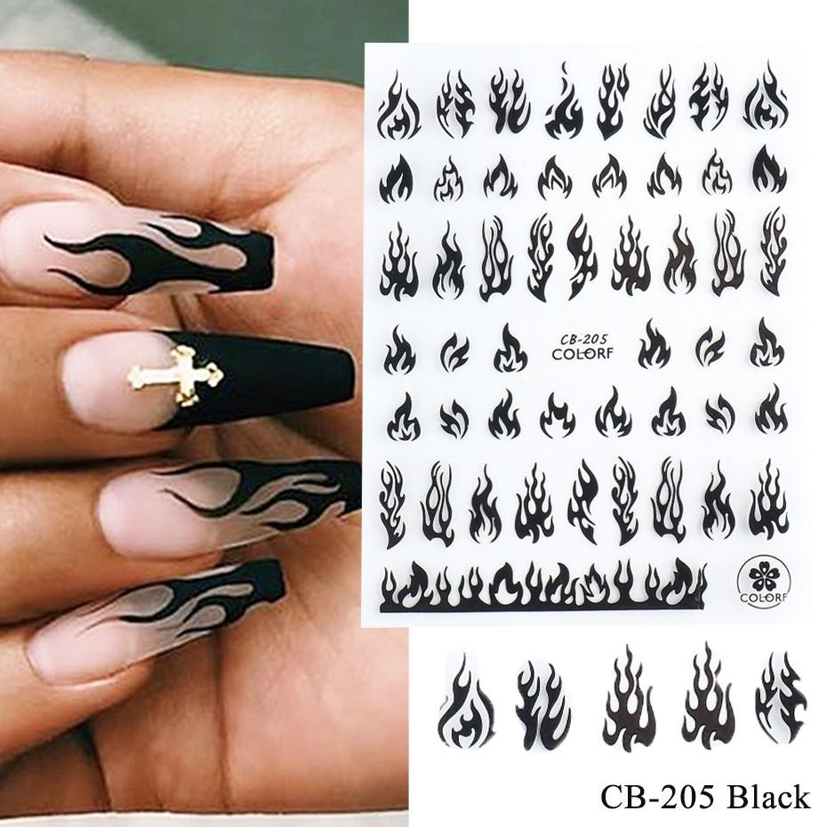 Sticker nails - hình dán móng 3D lửa