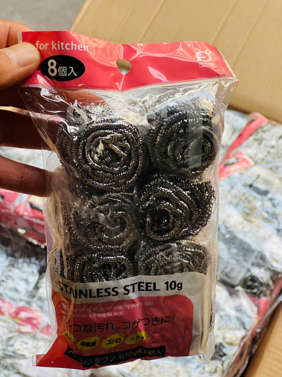 Set 08 miếng cọ xoong nồi thép Okazaki 10g - Hàng Nội Địa Nhật Bản