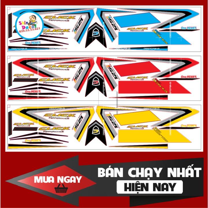 Tem rời Click 125i dán xe trắng