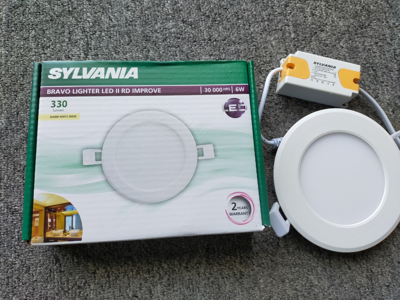 ĐÈN LED ÂM TRẦN SYLVANIA DOWNLIGHT BRAVO LIGHTER LED II RD 6W ÁNH SÁNG VÀNG 3000K 220-240V 30000H - HÀNG CHÍNH HÃNG