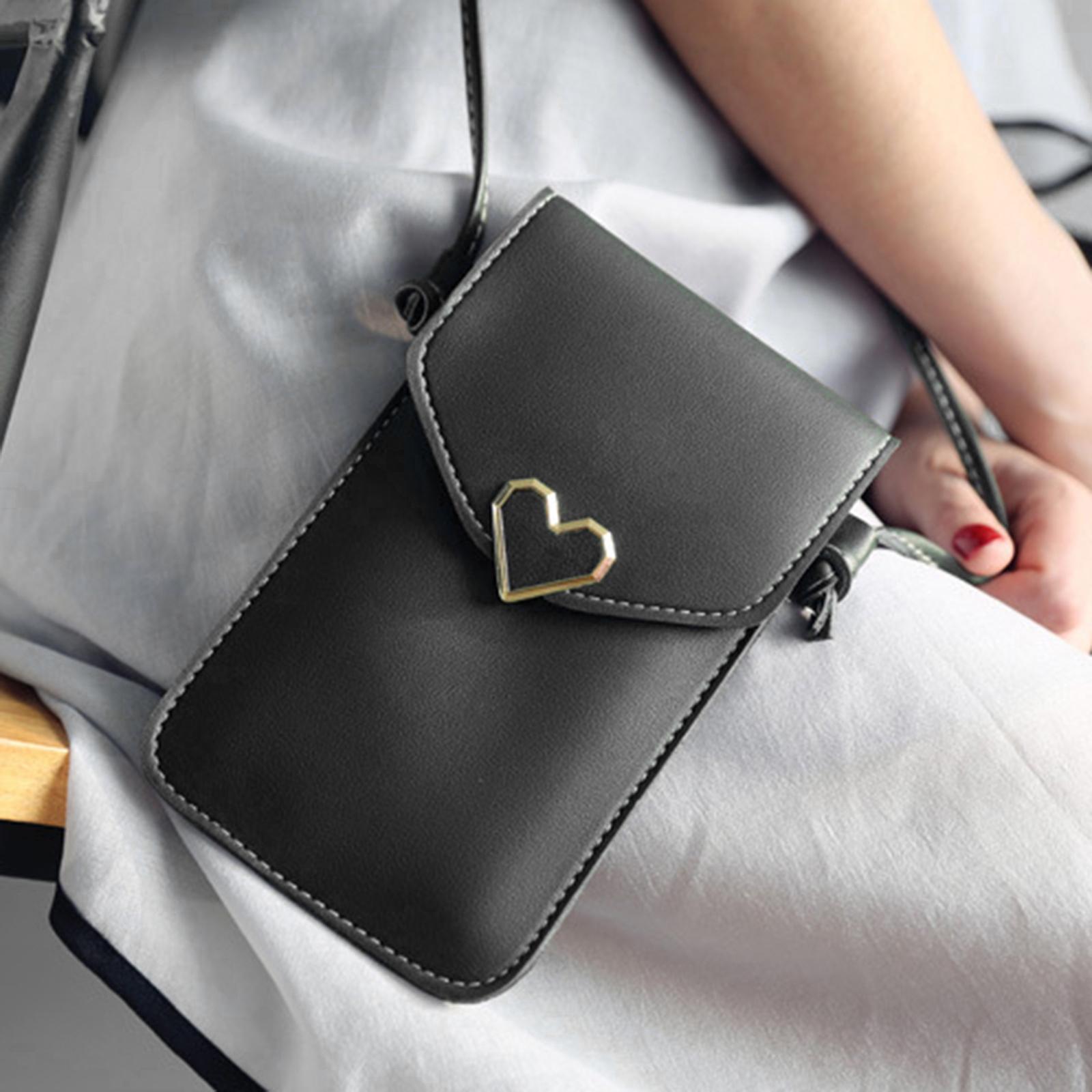 Transparent touch screen handbags card holder black