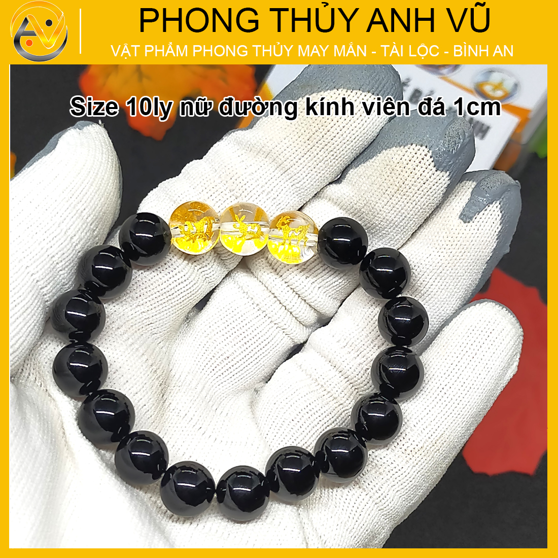 Vòng phong thủy mệnh mộc hợi mão mùi đã khai quang - chất liệu mã não đen tự nhiên - size 8 10 12ly - may mắn tài lộc - Vòng Tam Hợp Anh Vũ