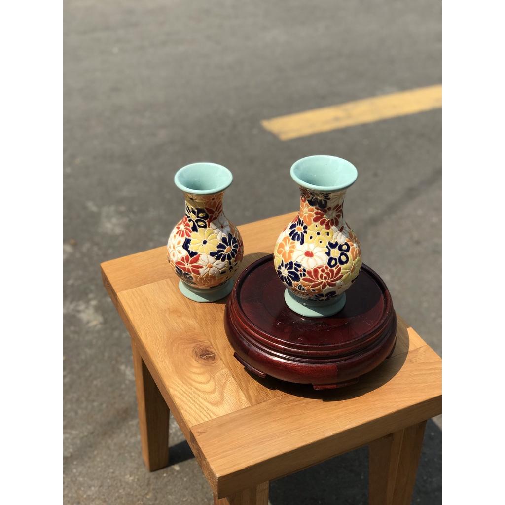 Bình Bách Hoa 21cm Gốm Sứ Nam Bộ Trang Trí Decor Cắm Hoa TDM