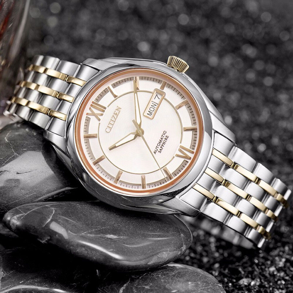 Đồng Hồ Nam Citizen Dây Thép Không Gỉ NH8344-51A - Mặt Xà Cừ