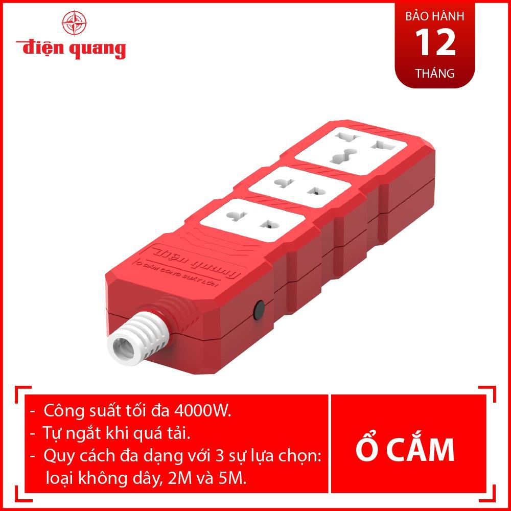 Ổ Cắm Công Suất Lớn Điện Quang ĐQ ESKHP 3RW ( 3 Lỗ, Màu Đỏ Trắng)