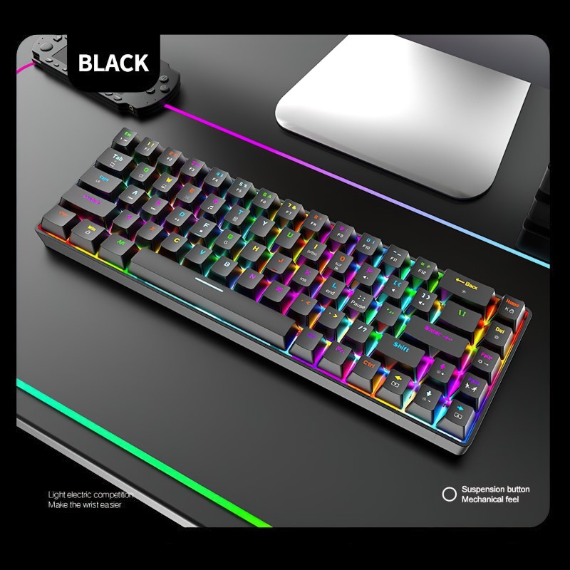 Bàn Phím Cơ Gaming Led RGB T8 Black mini nhỏ gọn