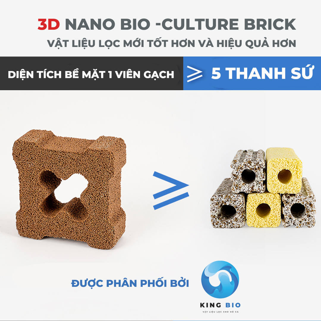Sứ lọc gạch 3D Nano Bio No1 - Vật liệu lọc cao cấp cho hồ cá, bể cá