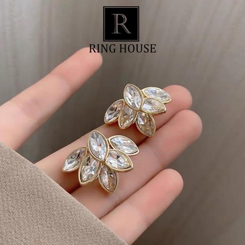 Khuyên tai bông tai nữ chiếc lá dự tiệc Ring House
