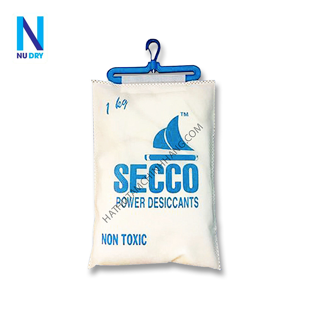 Túi hút ẩm SECCO 1 Kg gói hút ẩm tủ quần áo hoa khô giày dép treo phòng