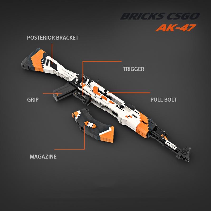 Đồ Chơi Lắp Ráp Kiểu LEGO CSGO Mô Hình AK-47 Asiimov Bắn Thun Với 1200+ Mảnh Ghép - Bản Thiết Kế Tiêu Chuẩn Của Kevin183