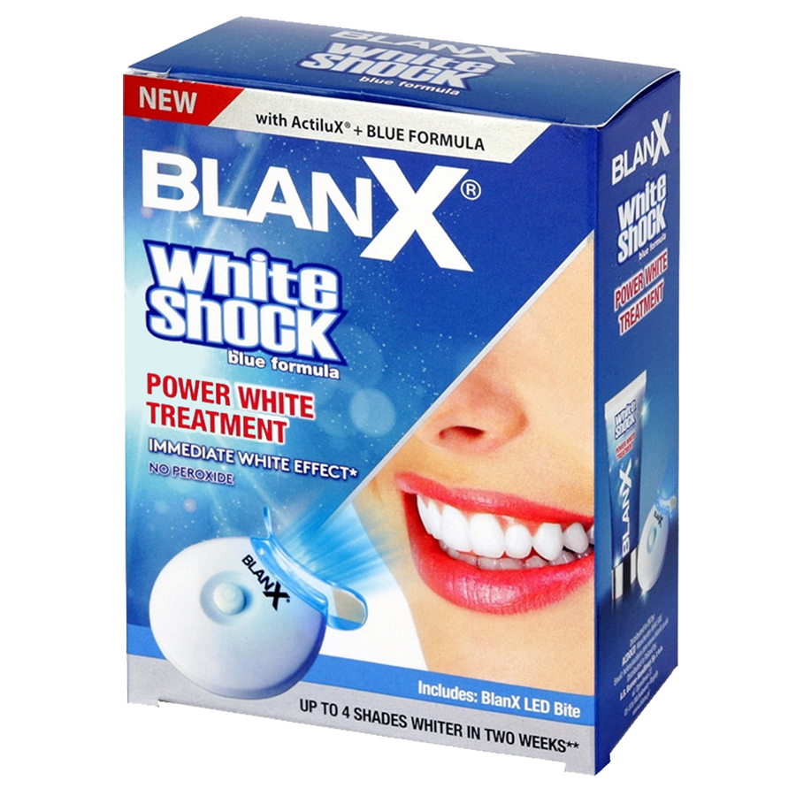 Kem Đánh Răng Làm Trắng Răng Kèm Đèn LED Làm Trắng Tức Thì  BLANX White Shock Treatment + LED - Sản phẩm nhập khẩu Italia