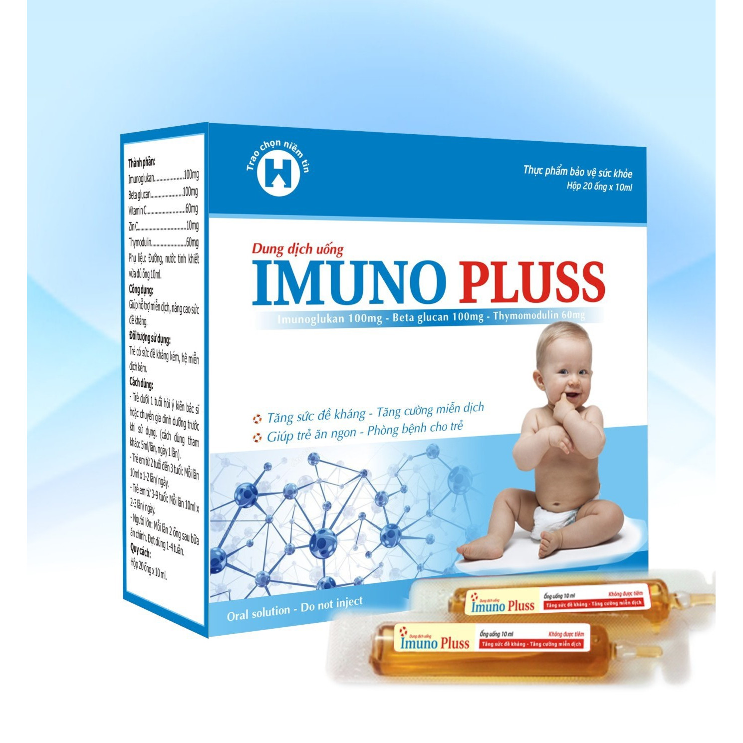 Thực Phẩm Bảo Vệ Sức  Khỏe IMUNO PLUSS - Giúp tăng sức đề kháng, tăng cường miễn dịch