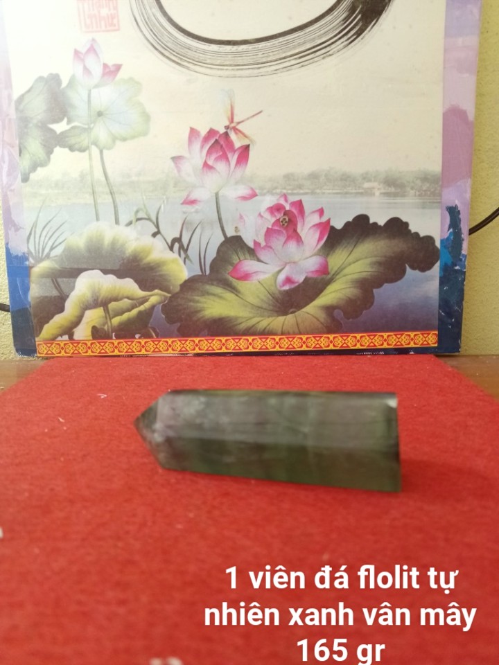 Trụ Đá Flourite Tự Nhiên Màu Xanh, Đá Thanh Tẩy Giúp Hỗ Trợ Reiki, Thiền Định, Sưu Tầm, Chặn Giấy (165 gr)