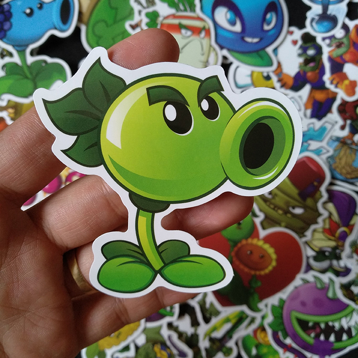 Bộ Sticker dán cao cấp chủ đề PLANTS VS ZOMBIES - Dùng dán Xe, dán mũ bảo hiểm, dán Laptop