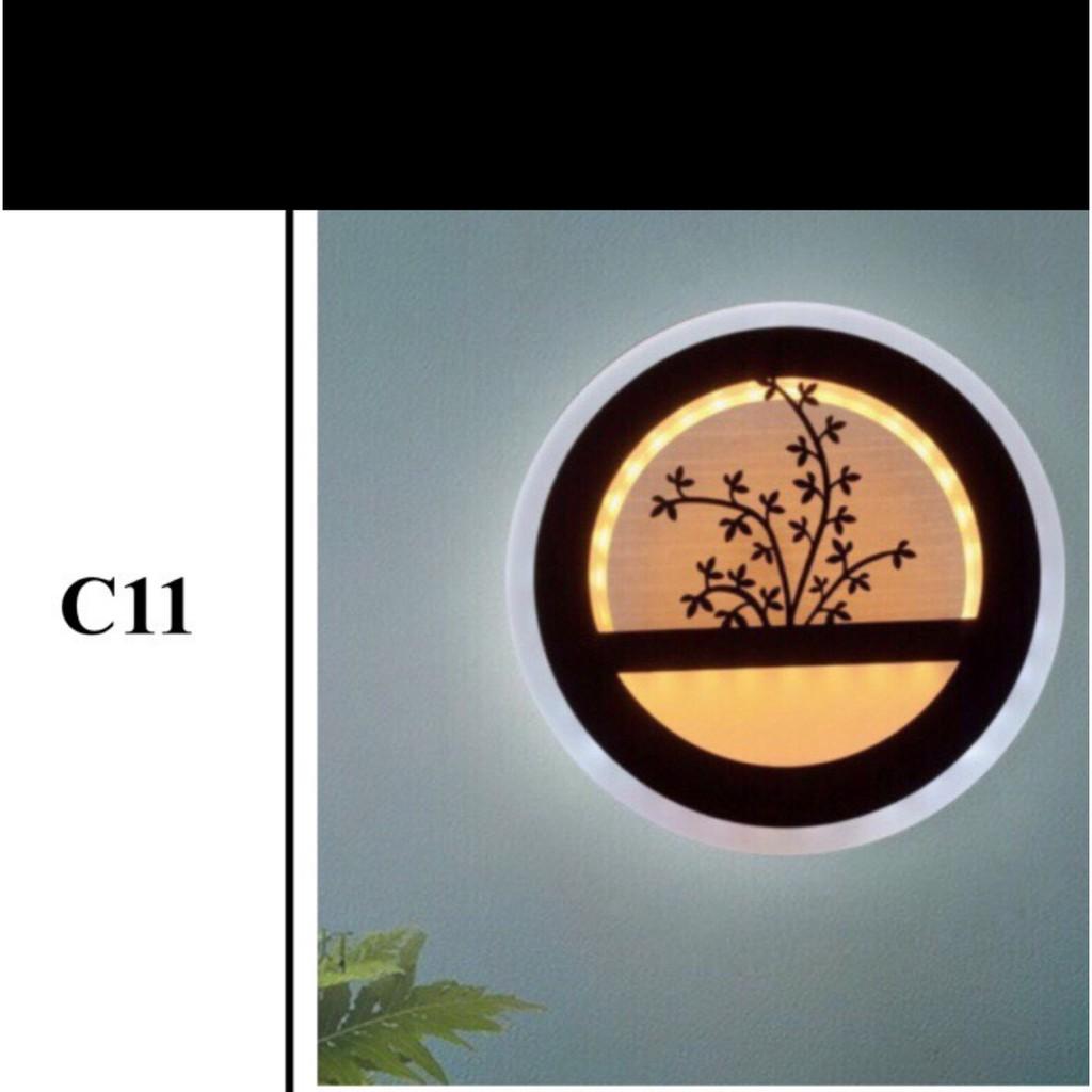 Đèn tường LED Cafe C11 3 chế độ màu ánh sáng họa tiết độc đáo