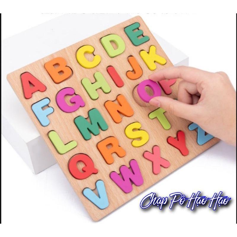 ĐỒ CHƠI GỖ XẾP HÌNH COMBO BẢNG CHỮ CÁI/CHỮ SỐ BẢNG NỔI