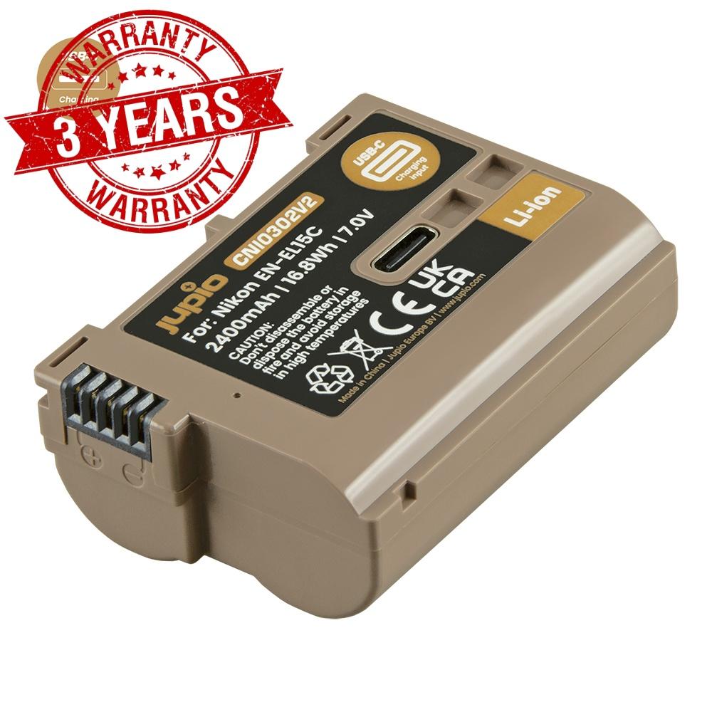 Pin máy ảnh sạc trực tiếp cổng USB-C hàng chính hãng Jupio EN-EL15C *ULTRA C* 2400mAh 16,8Wh dùng cho Nikon