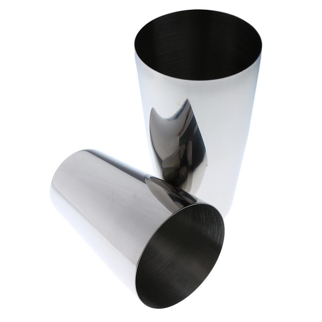 2pcs Professional Mixer Shaker Cocktail Shaker 304 Stainless Steel 750/550ml