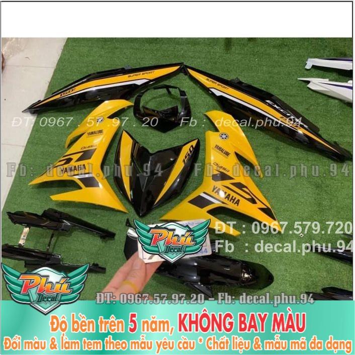 Tem rời Exciter 150 vàng đen  -1