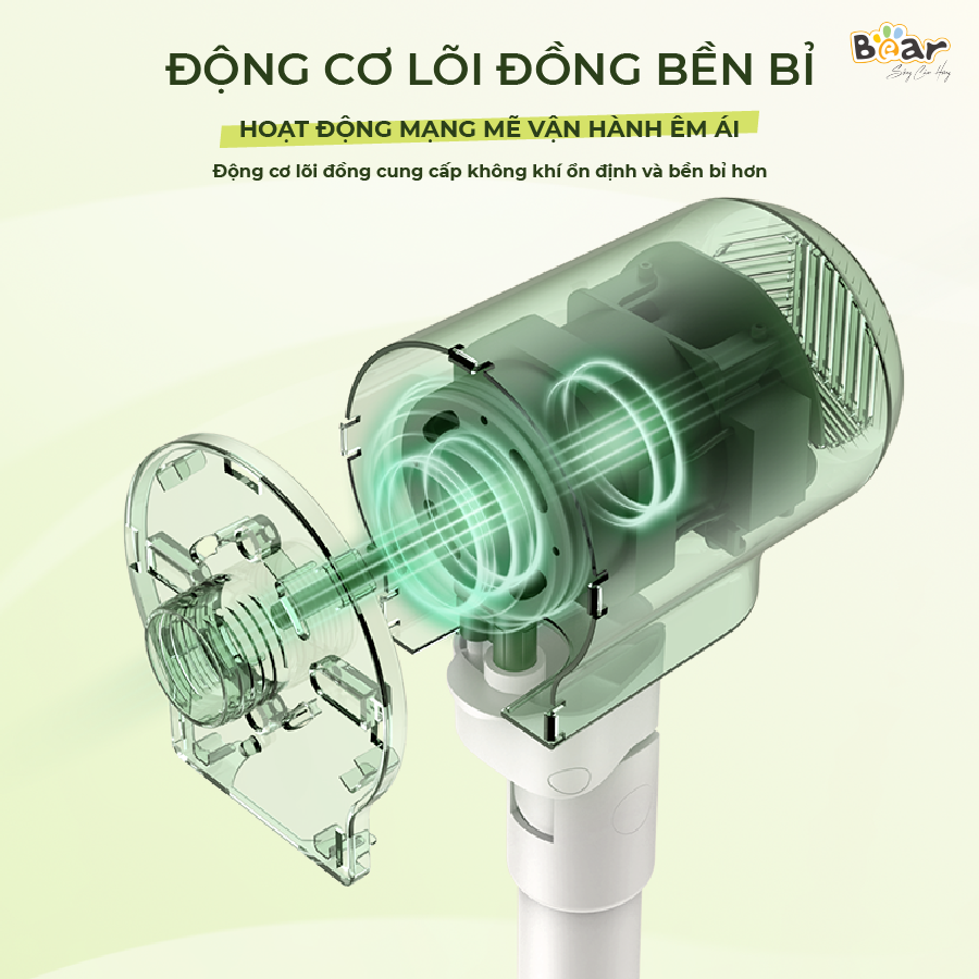 Quạt Điện Đứng Bear DFS-D47F2 47W Màu Trắng Chống Ồn Điều Khiển Từ Xa Tiết Kiệm Điện Sang Trọng Quạt Cây Đứng hàng chính hãng