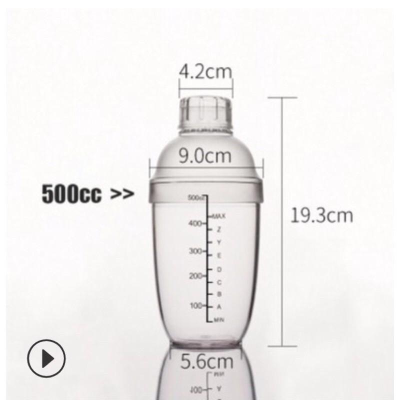 Bình lắc shaker pha chế nhựa chia vạch 350ml-500ml-700ml-1000ml