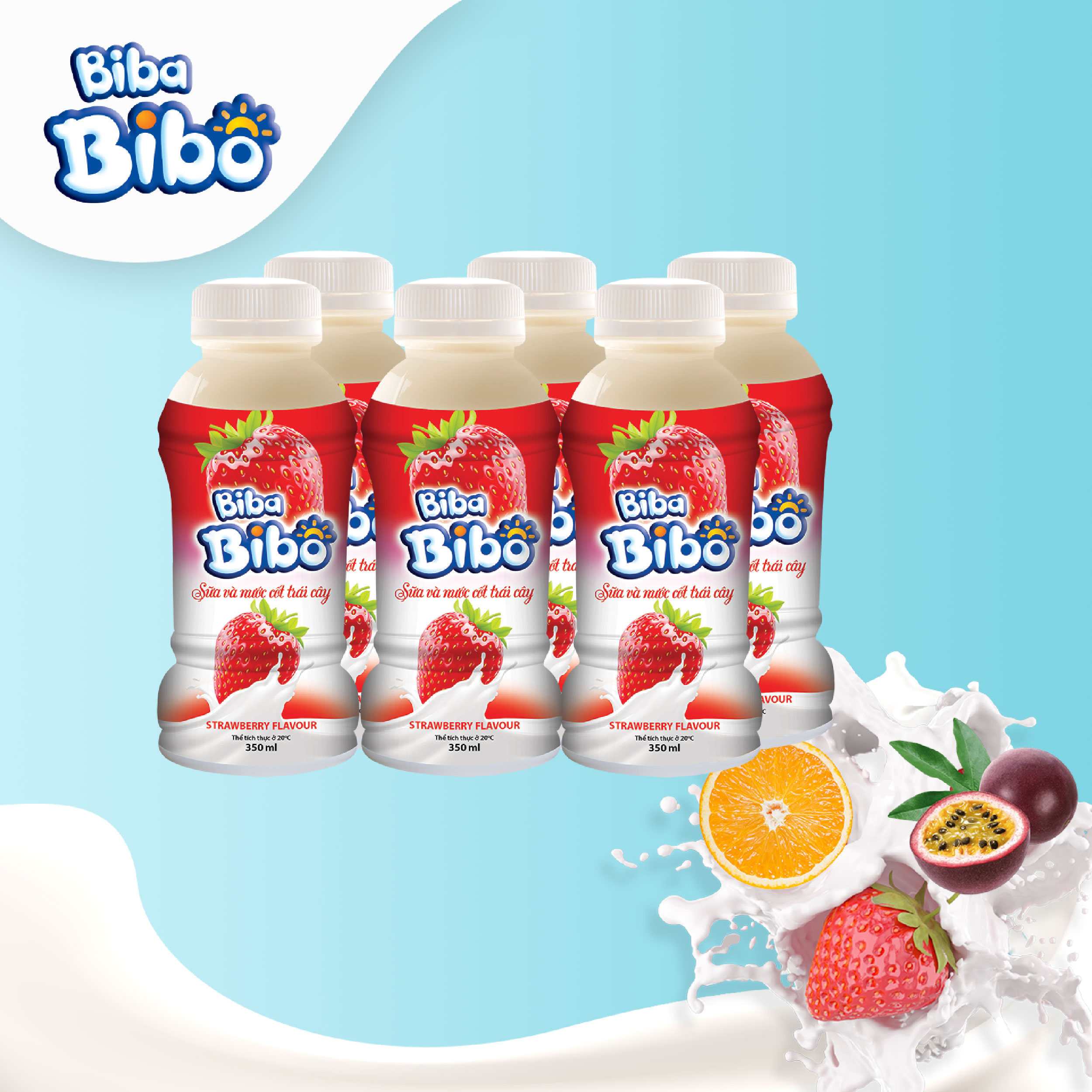 Bibabibo Sữa Dâu, sữa trái cây, tốt cho miễn dịch, tiêu hóa