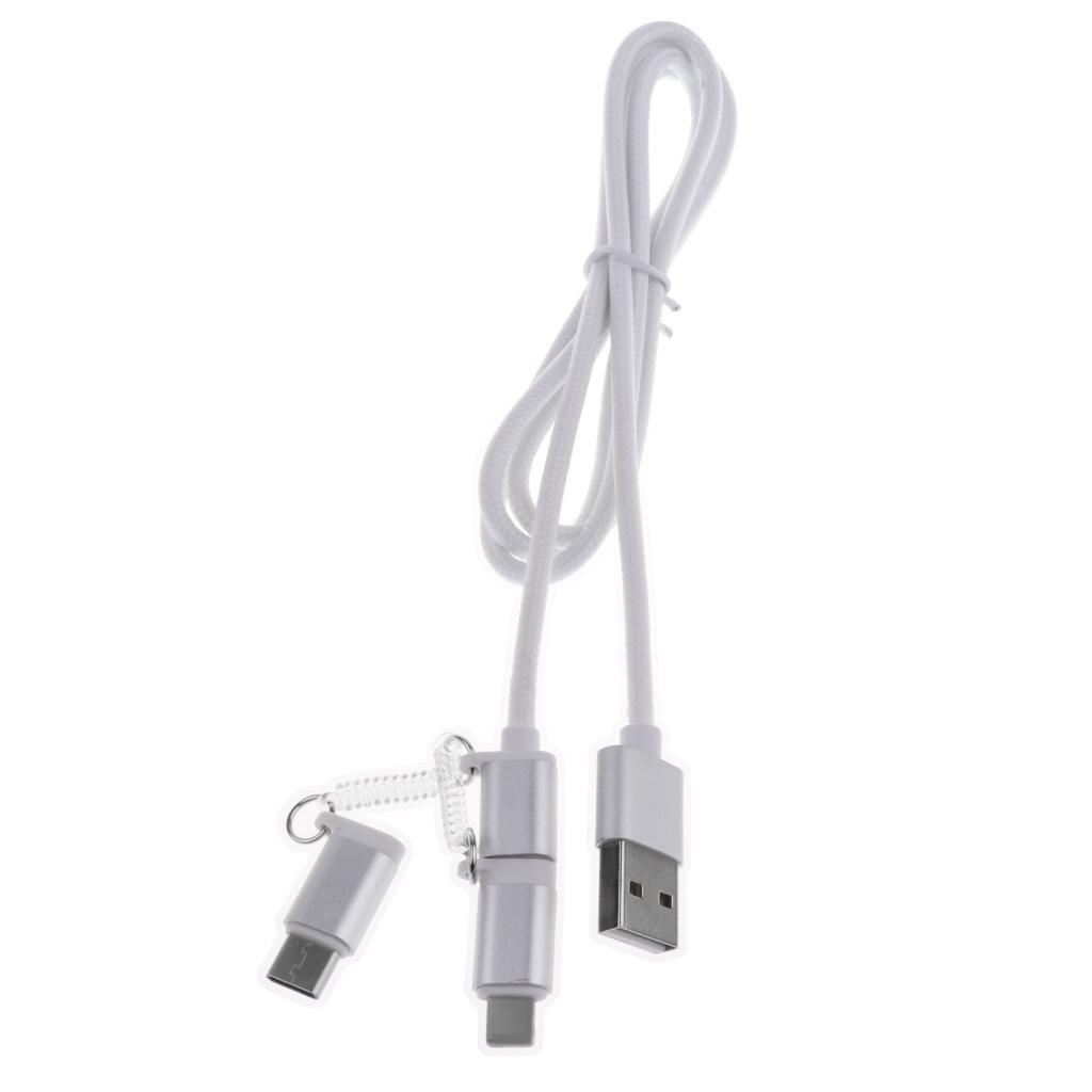 3 In 1 Nylon Cable Micro USB/Type C Sync Charge For All Devices IPhone