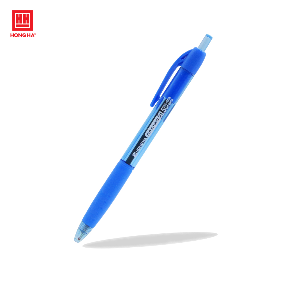 Bút Semi-gel Hồng Hà dạng bấm đầu ngòi 0.5mm cho nét viết êm, trơn - 2469