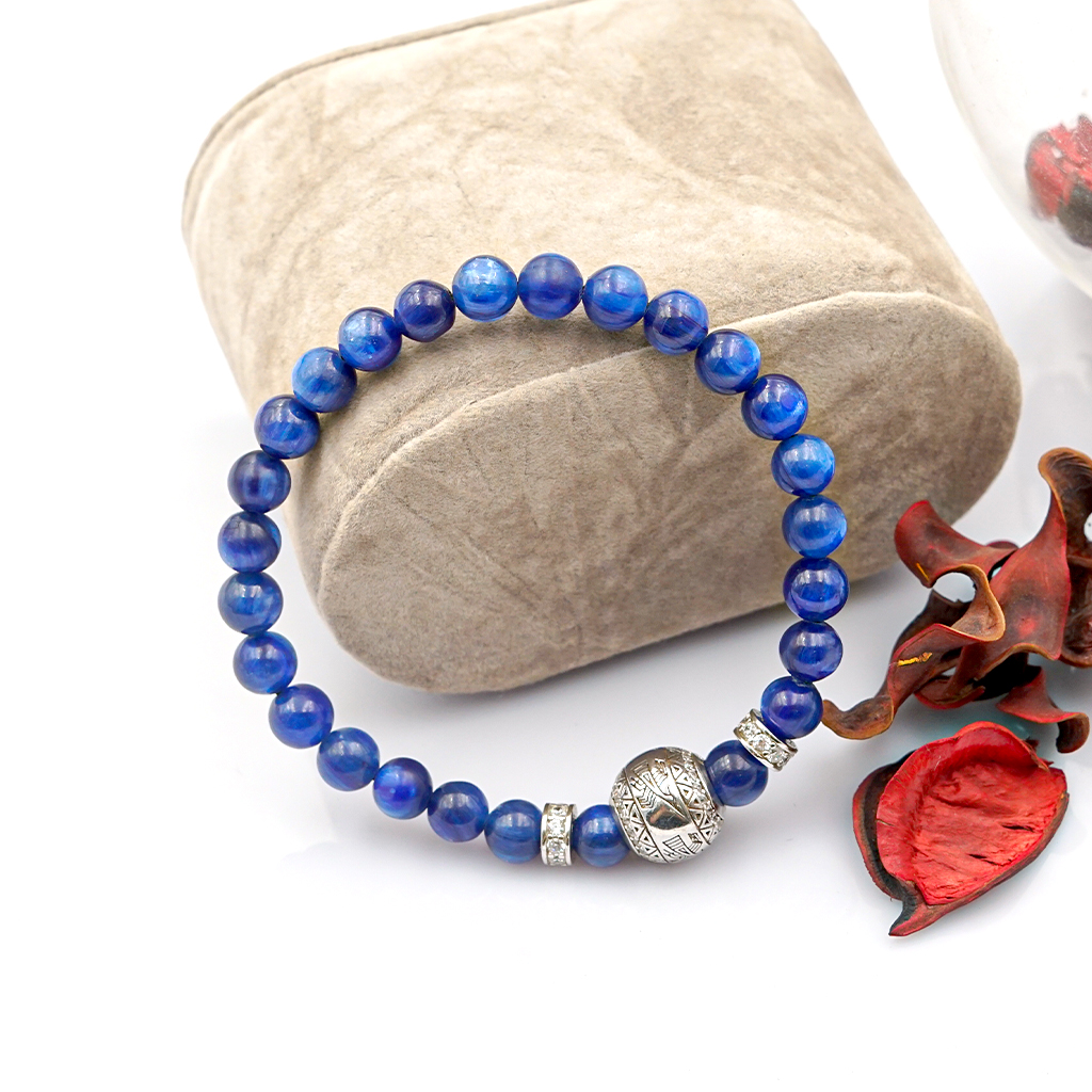 Vòng tay Kyanite 6 mm + Hạc