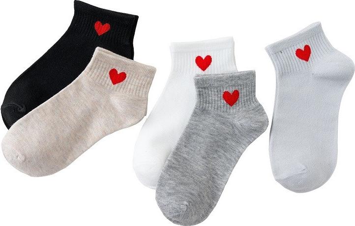 Combo 5 đôi tất vớ trái tim hàn quốc unisex TN07
