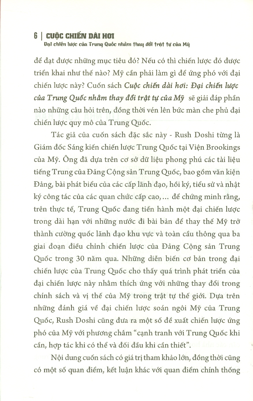 CUỘC CHIẾN DÀI HƠI – Đại chiến lược của Tr.u.ng Q.uố.c nhằm thay đổi trật tự của M.ỹ – Rush Doshi – Mỹ Châu dịch – NXB Chính trị Quốc gia Sự thật (bìa mềm)