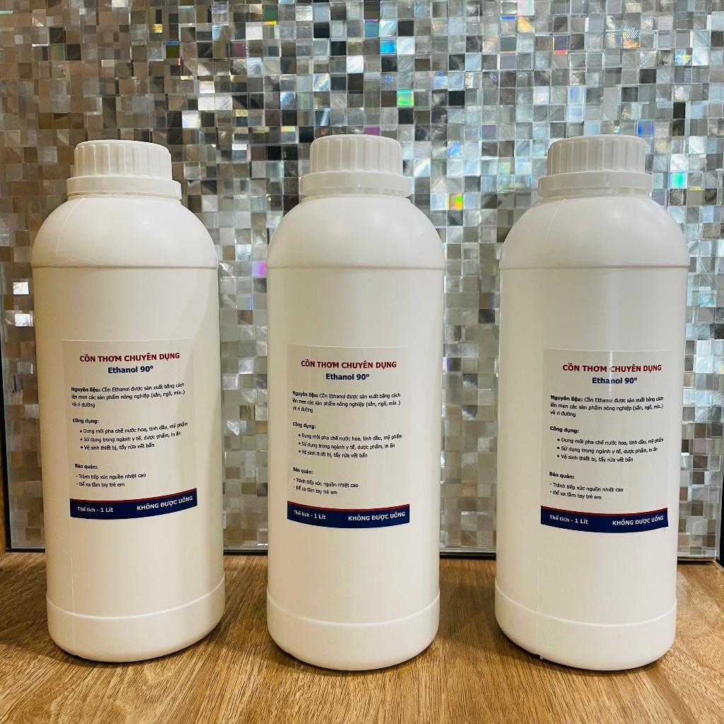 Cồn thơm Ethanol 90 độ chuyên pha tinh dầu, nước hoa, hóa mỹ phẩm - Chai 1 lít